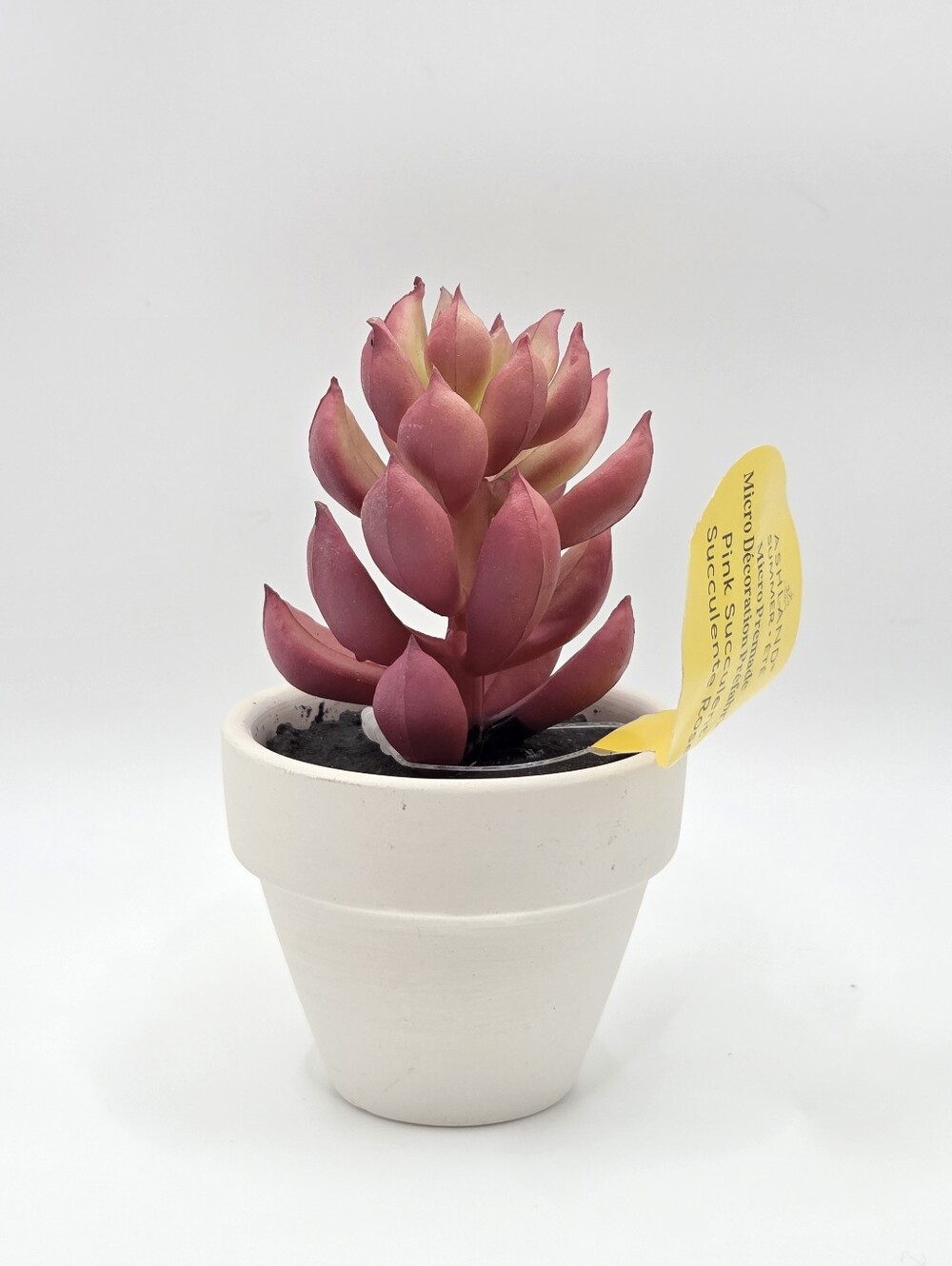 FREE with $20 Bundle | Pink Faux Succulent in White Ceramic Pot